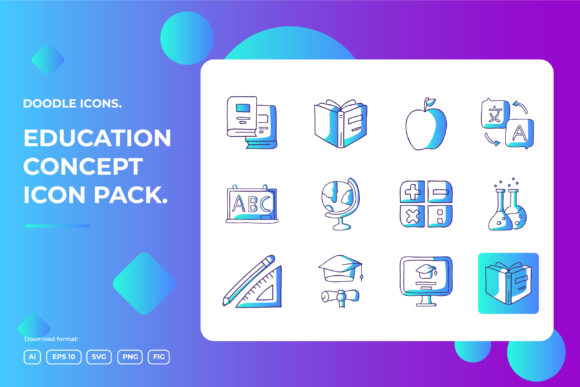 Education Doodle Illustrations Icon