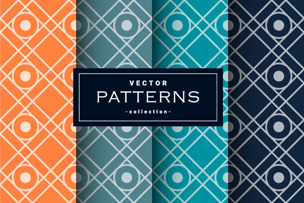 Square Pattern Set in Four Color Graphic by yellagraphic · Creative Fabrica