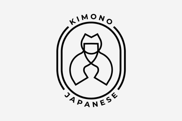 Minimalist Emblem Japanese Kimono Logo