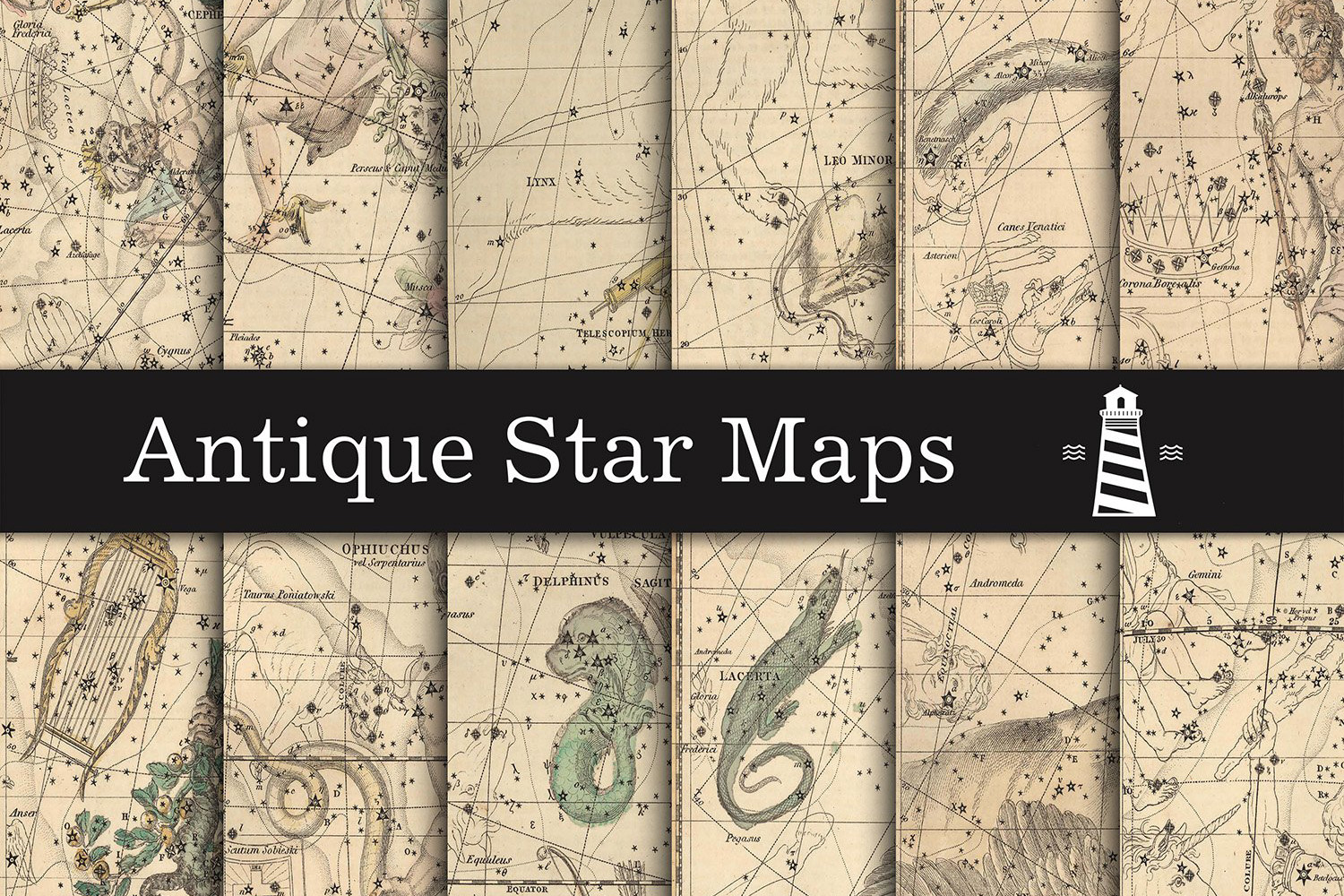 Vintage Star Maps Digital Paper