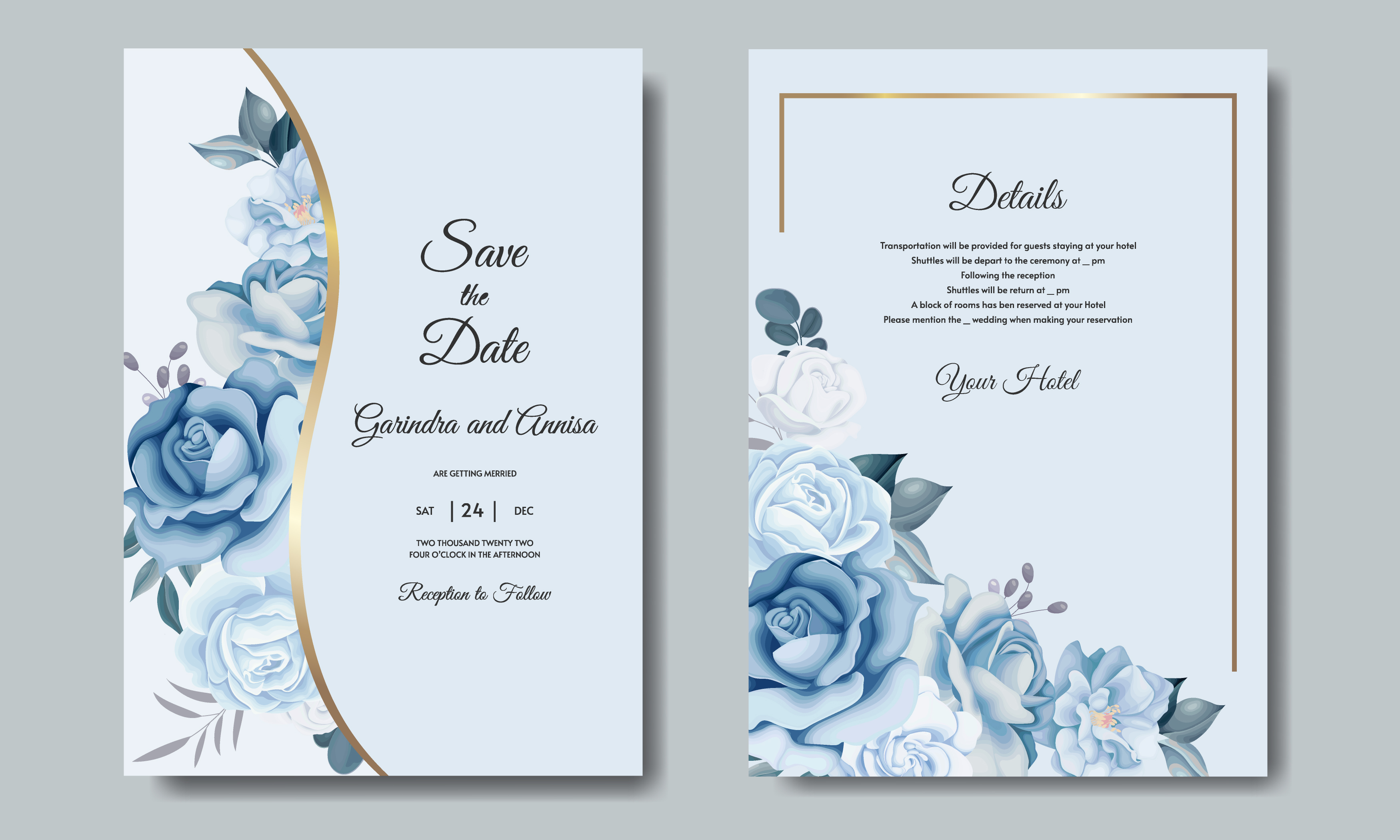 Elegant Wedding Invitation Card Flower Graphic by  display picture 1