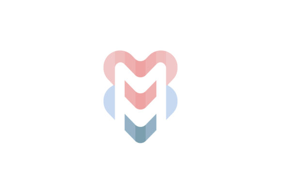 MM Love Stacked Geometric Logo Graphic Logos By Gus Grafis