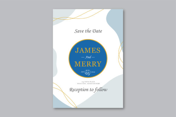 Minimalist Wedding Invitation with Gold