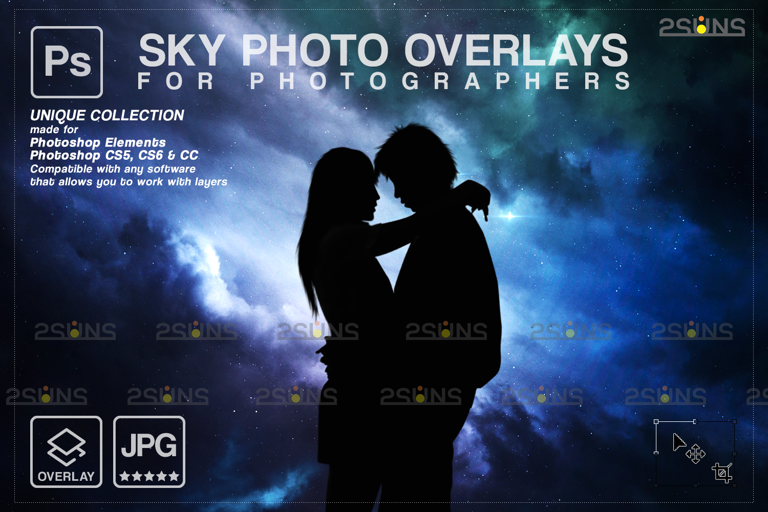Night Sky Overlays pastel space starry backdrop Photoshop