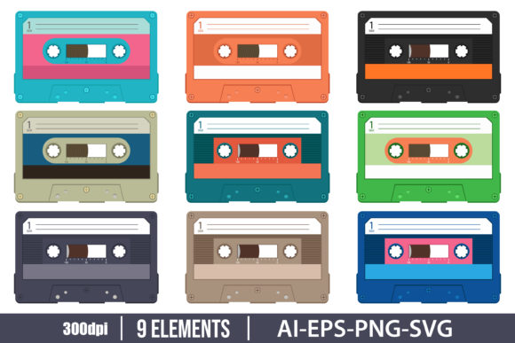 Audio Cassette Tape Clipart Vector