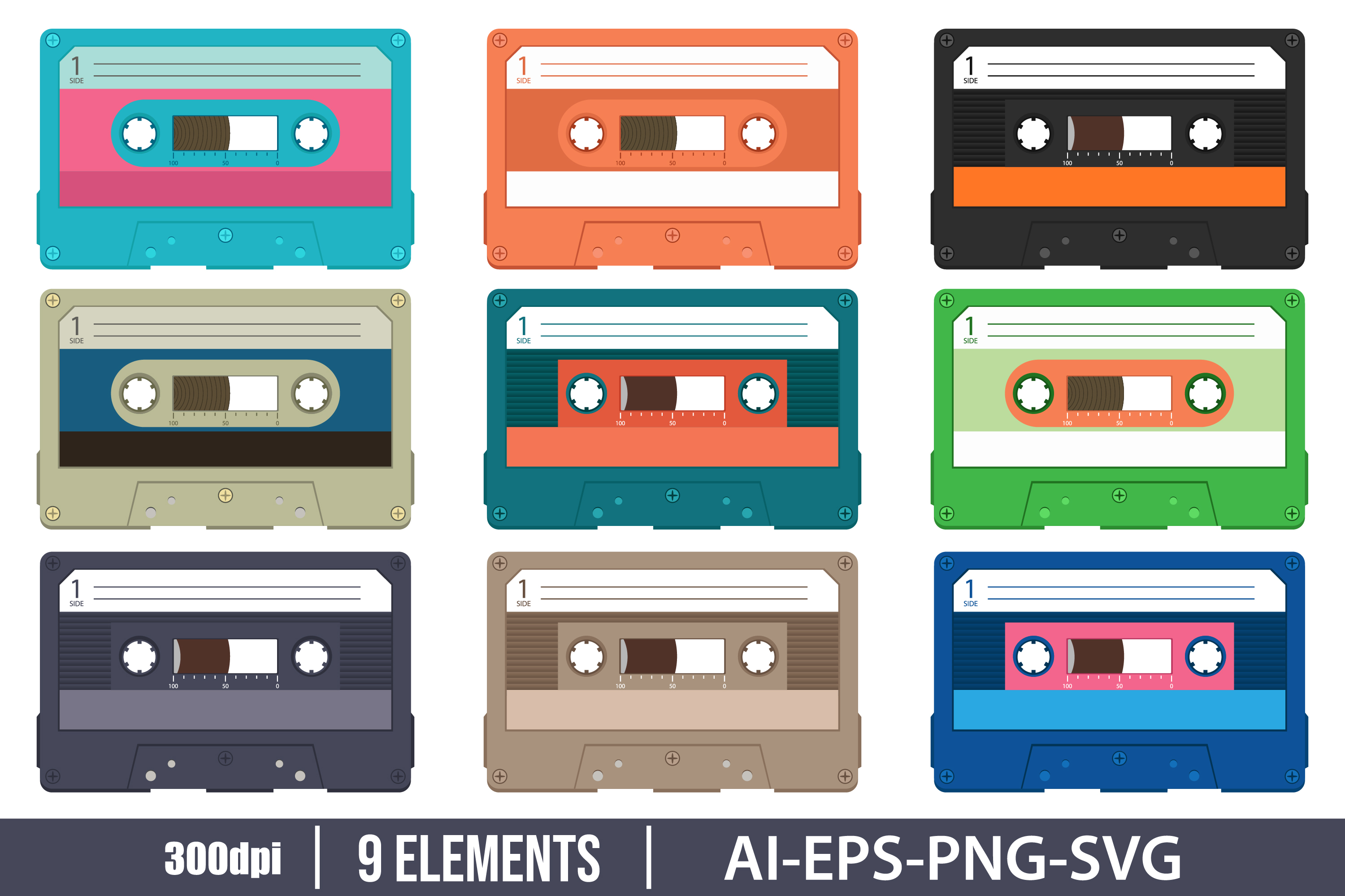 Audio Cassette Tape Clipart Vector