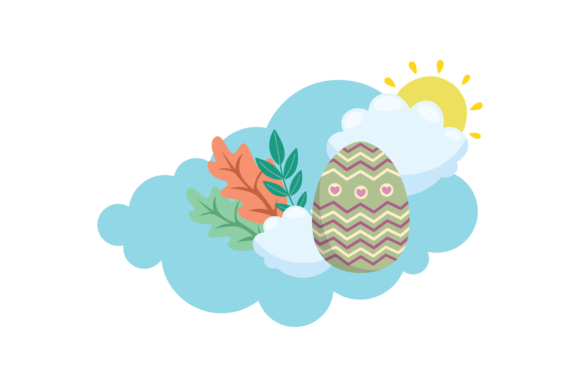 Easter Egg Cloud Blue Icon