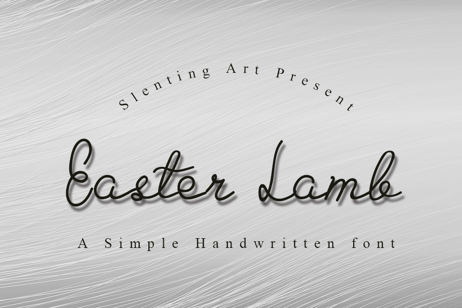 Easter Lamb font preview, soft handwritten Easter lettering