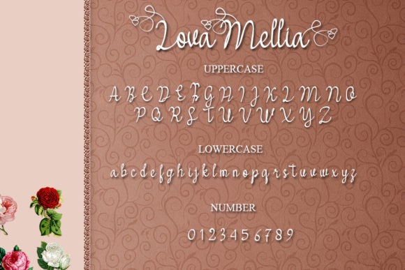 Lova Mellia Font PNG with transparent background - Preview 1