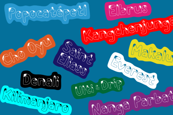Melt Fuji Font PNG with transparent background - Preview 2
