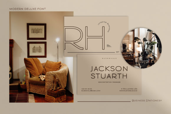 Modern Deluxe Font PNG with transparent background - Preview 5