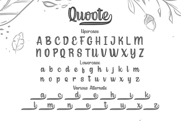 Quoote Font PNG with transparent background - Preview 6