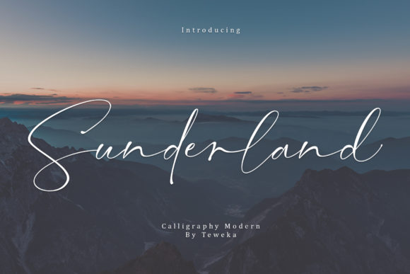 Sunderland sophisticated script font on a custom cocktail menu card.