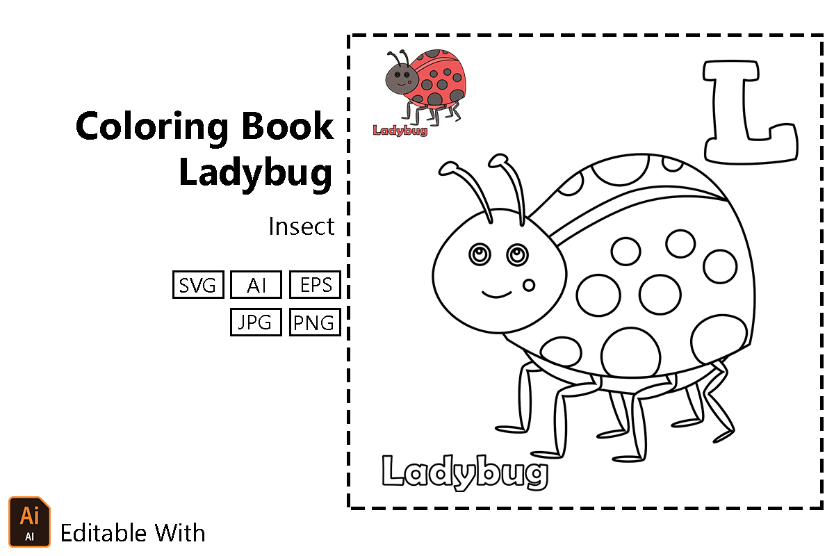 Coloring Book for Children - Ladybug Graphic by pramslabs · Creative ...