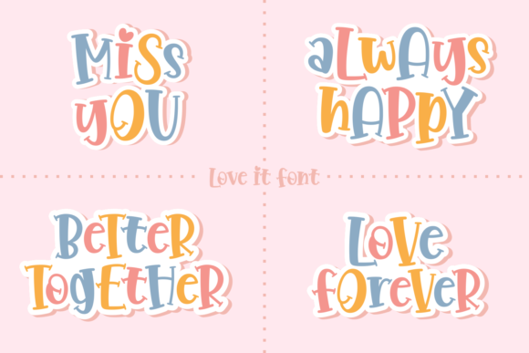 Love It Font PNG with transparent background - Preview 2