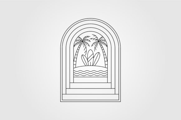 Door with Beach Surf Creative Logo