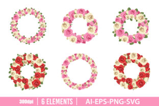 Flower Wreath Clipart Set