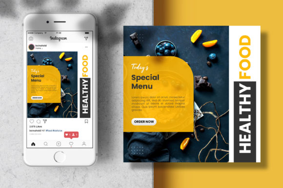 Preview of Food Instagram Feed Template Banner food social media design template