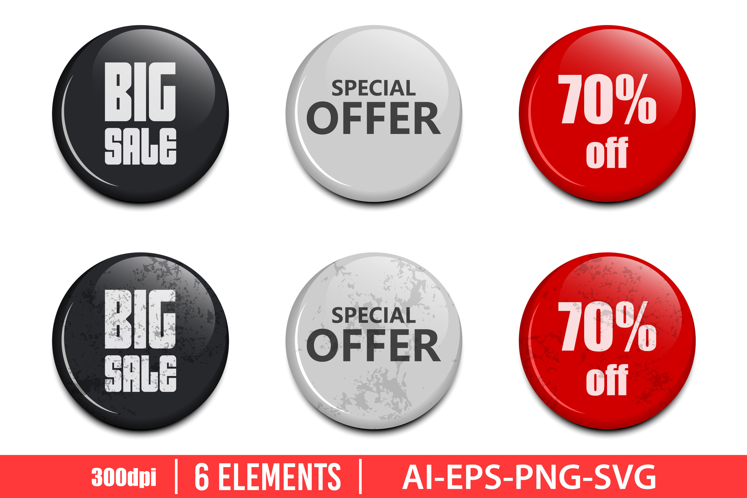 Glossy Sale Buttons Clipart Set Graphic by Emil Timplaru Store ...