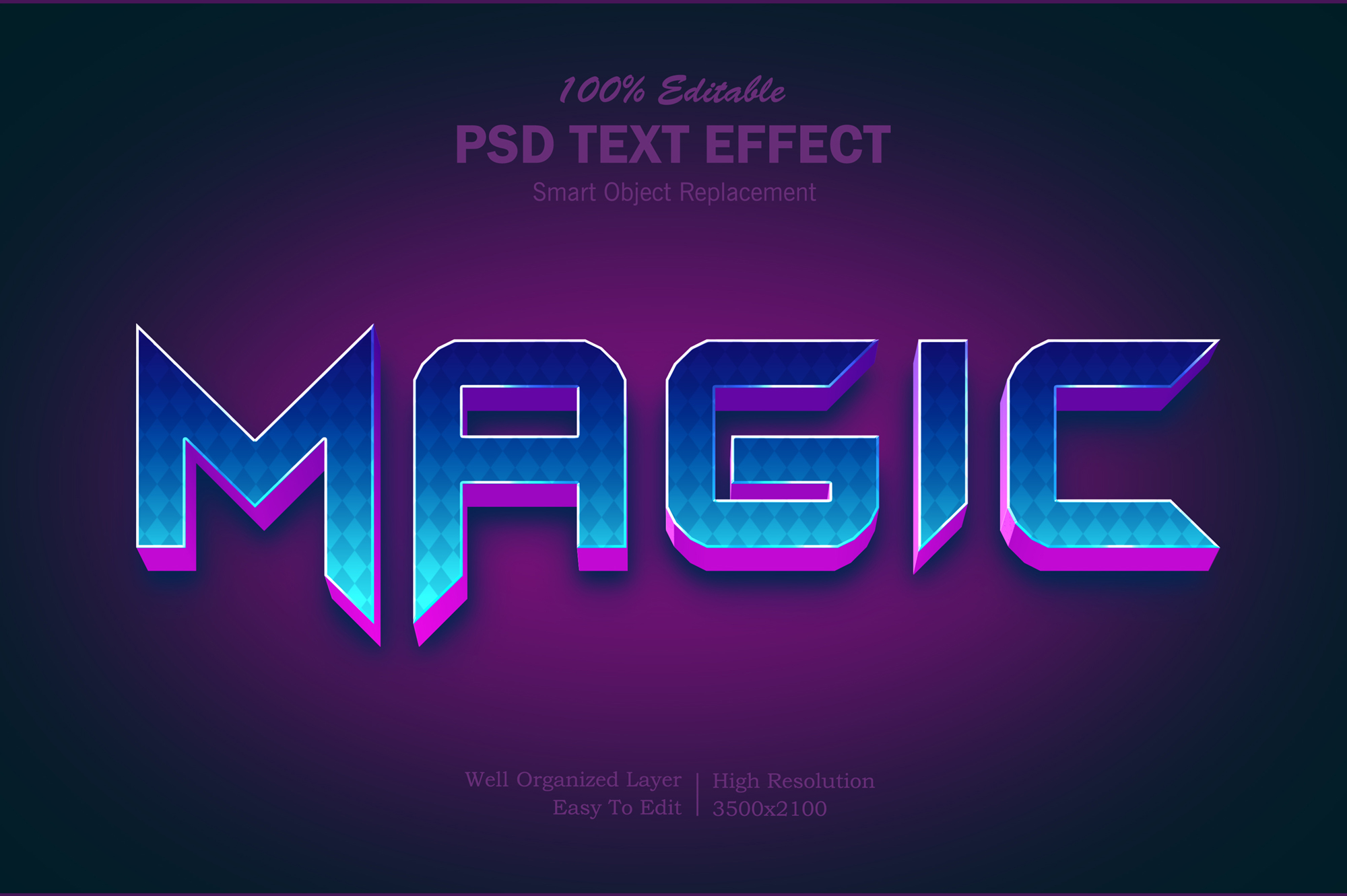 Magic Blue Gradient Text Effect Psd Graphic by goldani412 · Creative ...