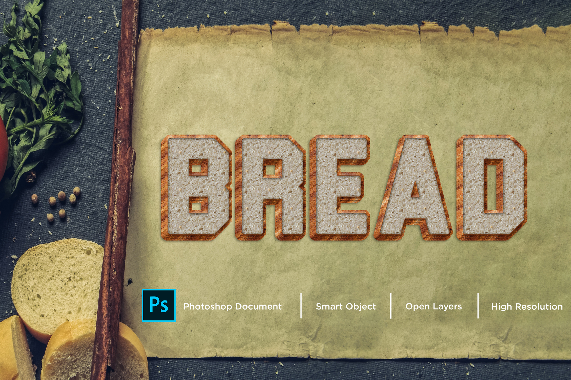 Bread Text Effect Layer Style Effect Graphic by shahsoft · Creative Fabrica