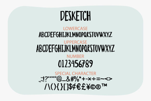Desketch Font PNG with transparent background - Preview 4