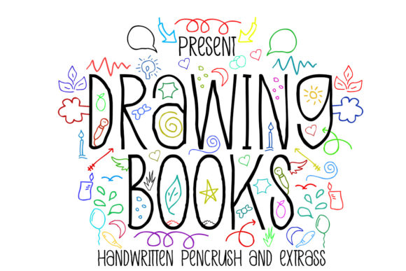 Drawing Books Font PNG with transparent background - Preview 1