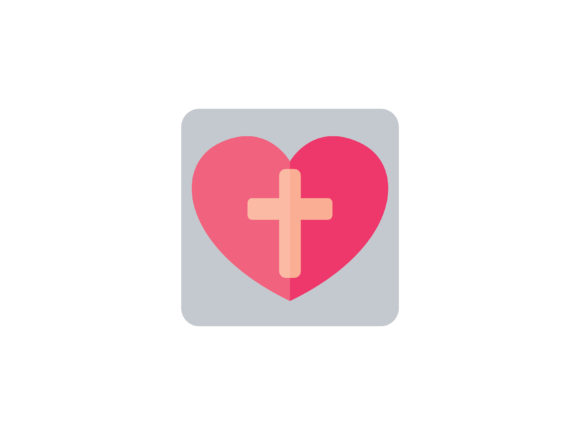 Easter Illustration Heart of Cross Icon