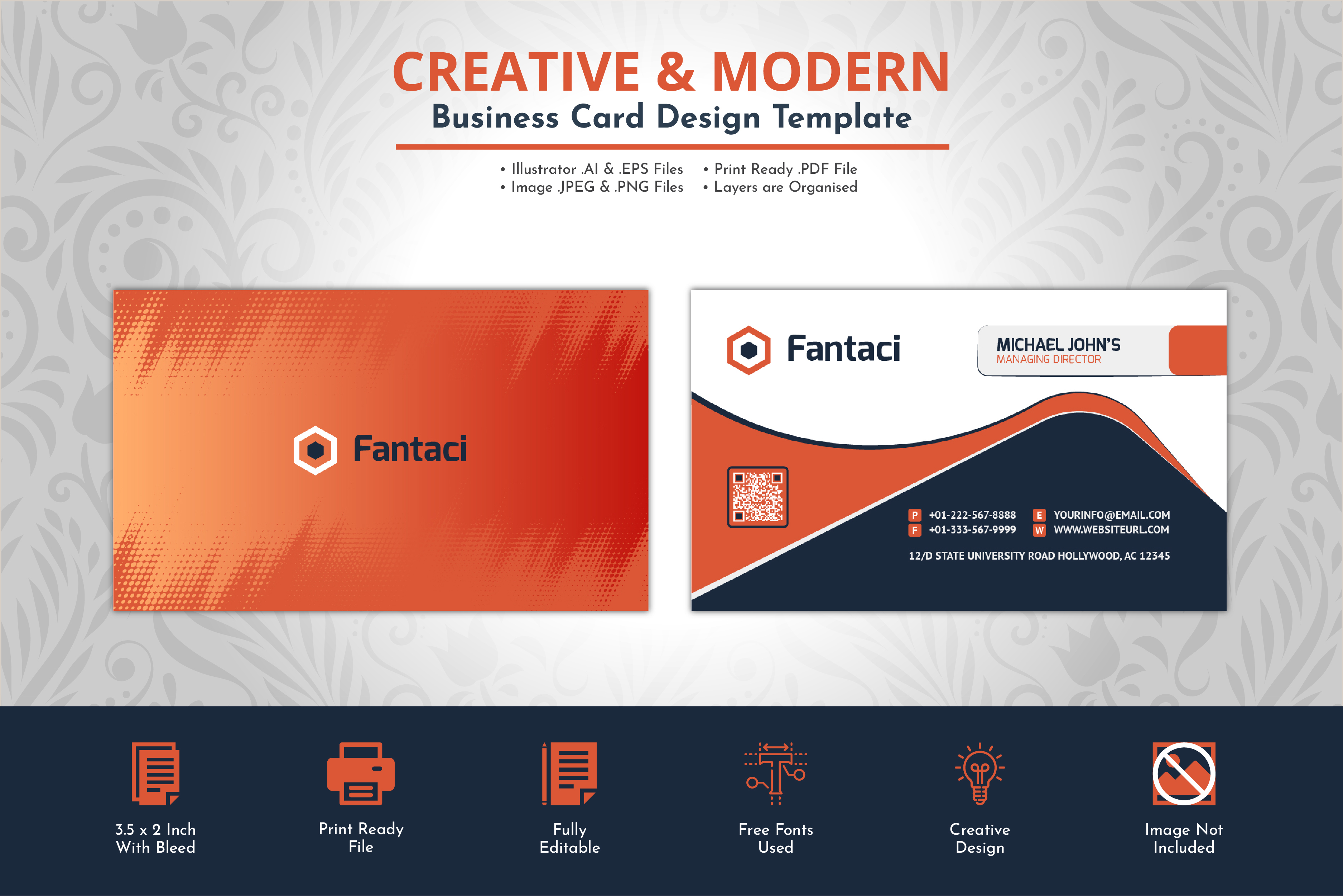 Fire Business Card Design Template Graphic by Ray Studio · Creative Fabrica