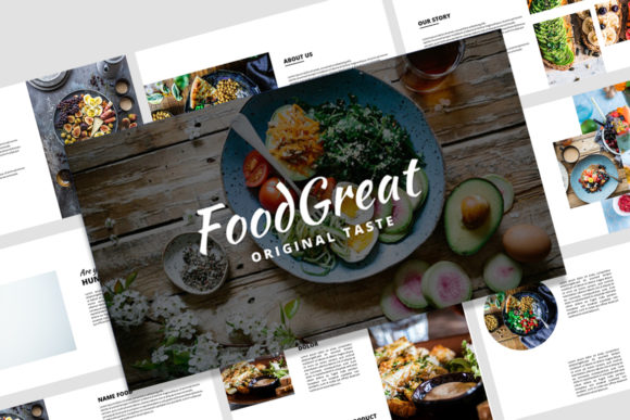 Preview of Food Great - Google Slides Template food presentation template