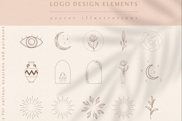 Logo Elements, Frames, Sunbursts. Icons. Grafik Logos Von Olya.Creative
