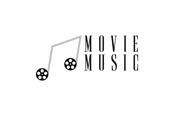 Music Note with Negative Film Reel Strip