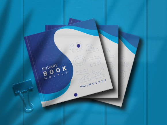Square Book Mockup with Elegant Shadow Afbeelding Boeken en Boekomslagen Door sujhonsharma