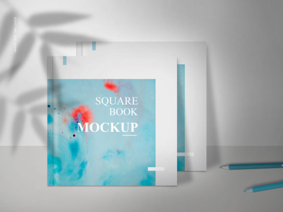 Square Book Mockup with Elegant Shadow Illustration Livres et Couvertures de Livres Par sujhonsharma