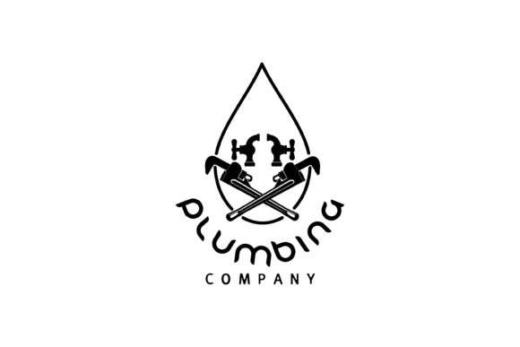 Plumbing Tools and Water Drop Valve Logo