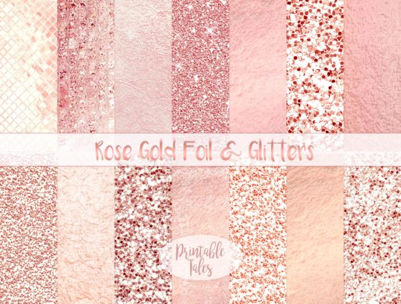 Rose Gold Foil & Glitter Metallic Papers