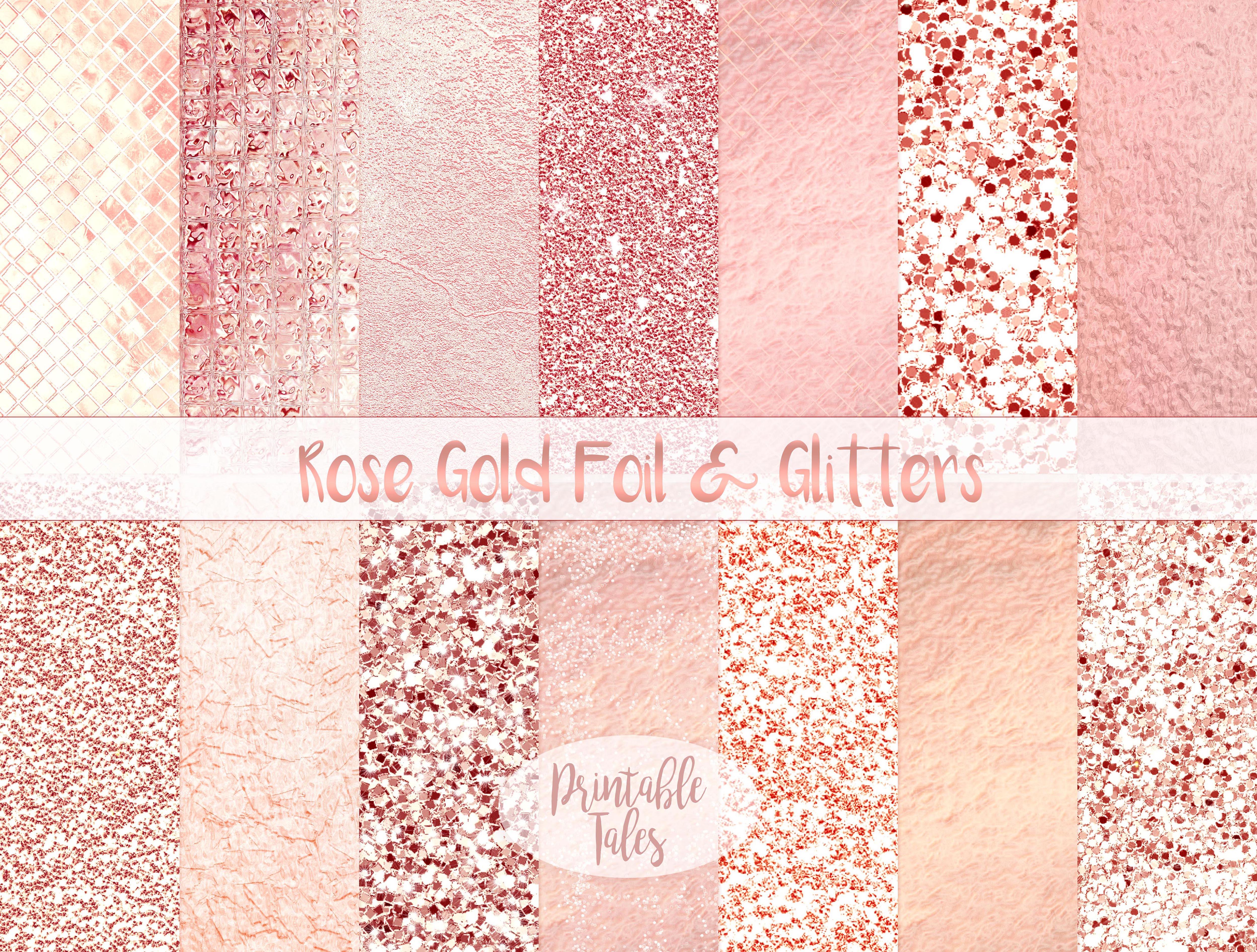 Rose Gold Foil & Glitter Metallic Papers
