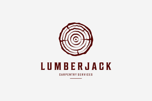 Wooden Log Lumberjack Carpentry Saw Logo