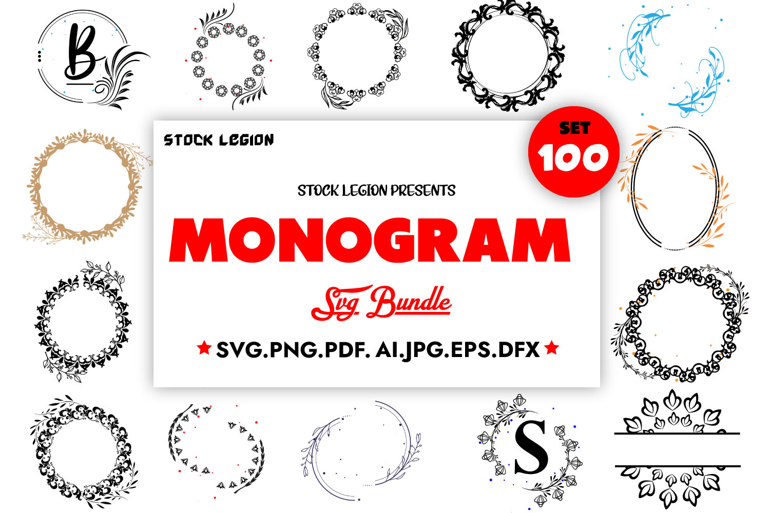 100 Monograms Bundle Graphic by sidd77 · Creative Fabrica