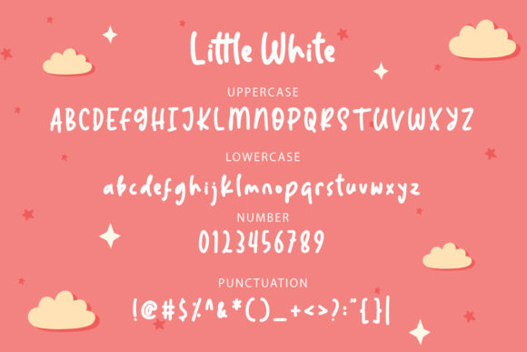 Little White Font PNG with transparent background - Preview 4