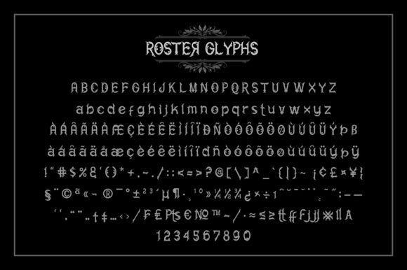 Roster Font PNG with transparent background - Preview 4