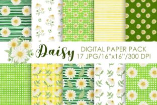Watercolor Daisy Seamless Patterns