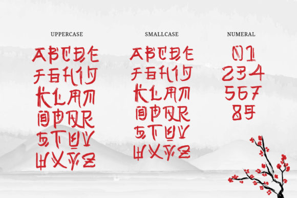 Gunji Font PNG with transparent background - Preview 1