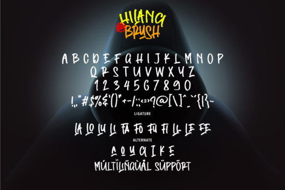 Hilang Brush Font PNG with transparent background - Preview 5
