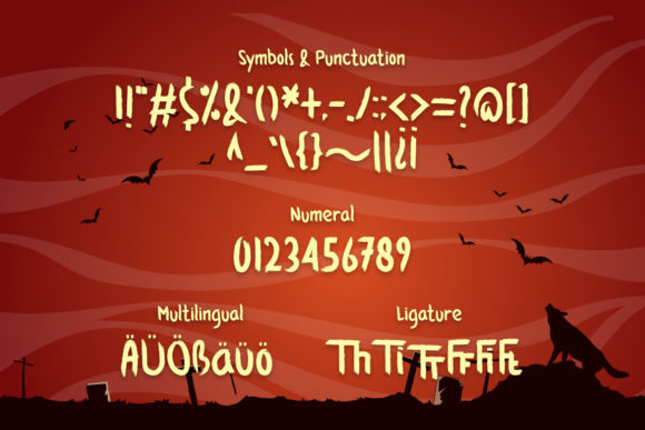 Howling Nightmare Font PNG with transparent background - Preview 2