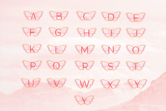 Butterfly Monogram Font - Preview 2