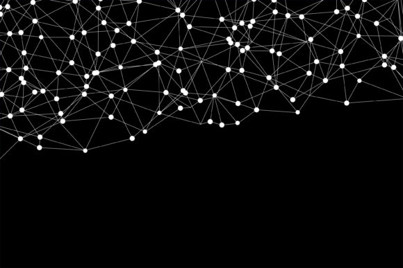 Digital Plexus of Glowing Lines and Dots