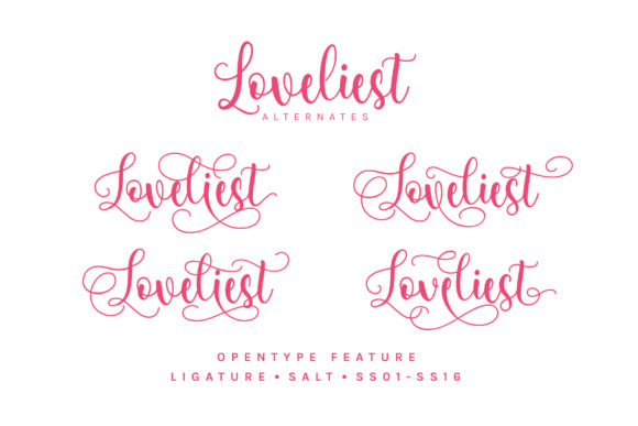 Loveliest Font PNG with transparent background - Preview 3