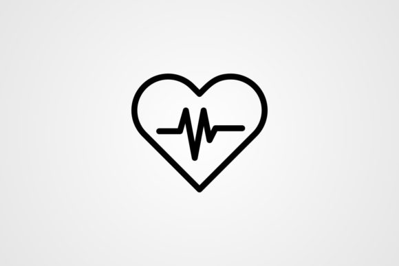 Vector Heart Beat Line Icon Design