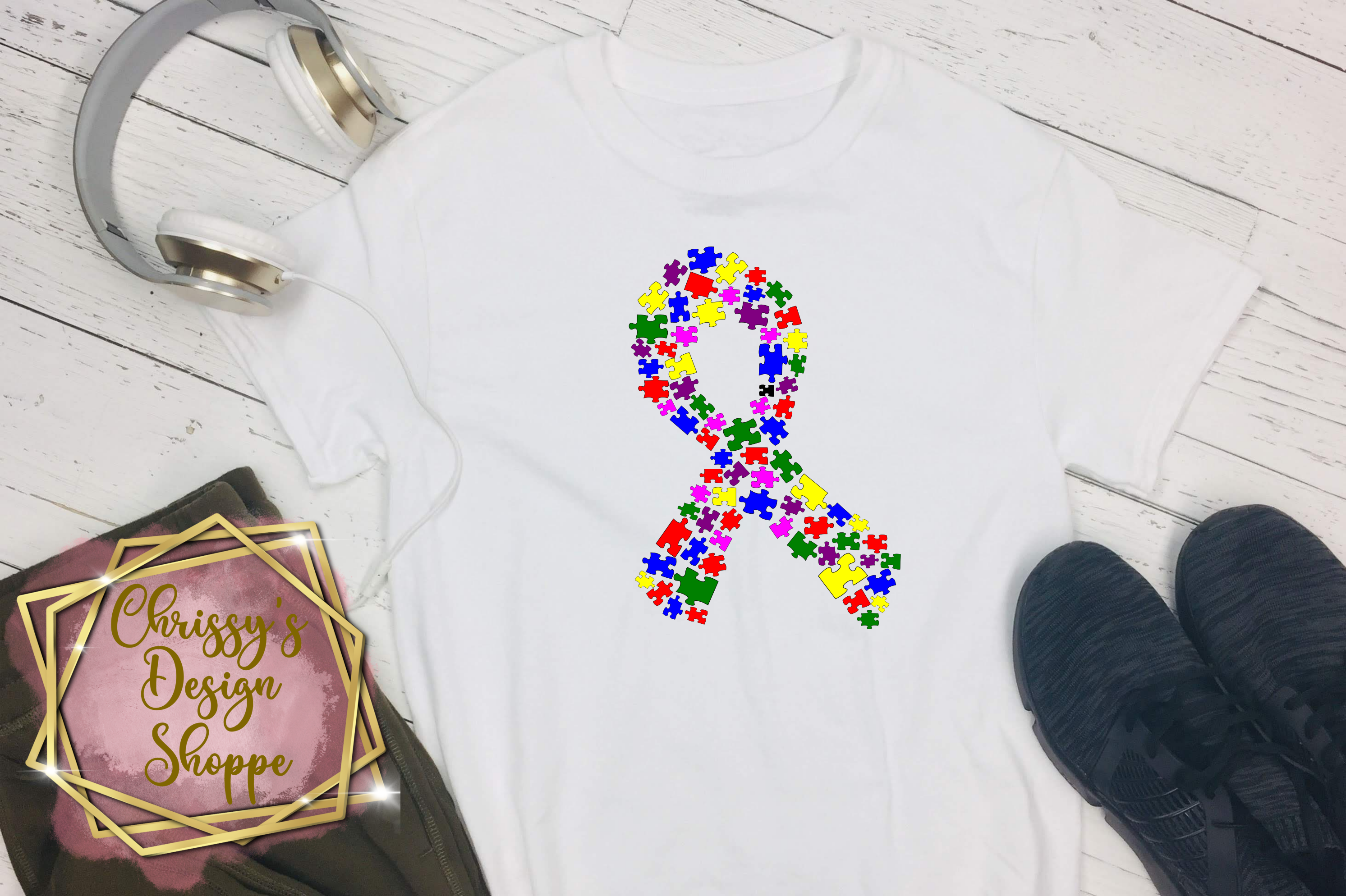 Autism Puzzle Piece Awareness Ribbon Graphic by Chrissy's Design Shoppe ...